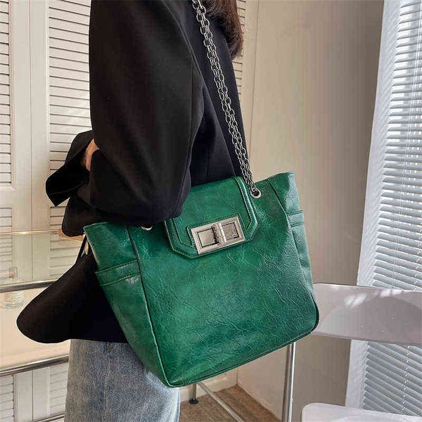 

women's bag capacity soft face tote chain single shoulder diagonal span bag 220514