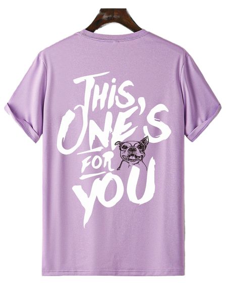 

men dog & slogan graphic tee m6br#, White;black