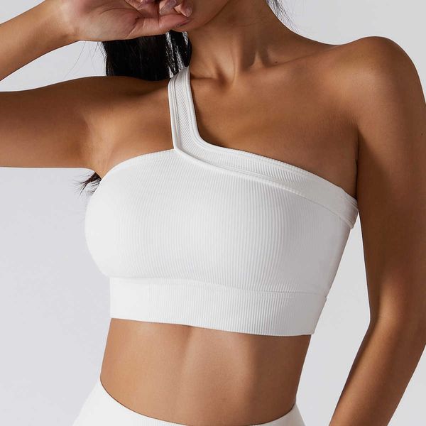 

2022 new one shoulder yoga bra one-piece back sports bra vest fitness yoga top