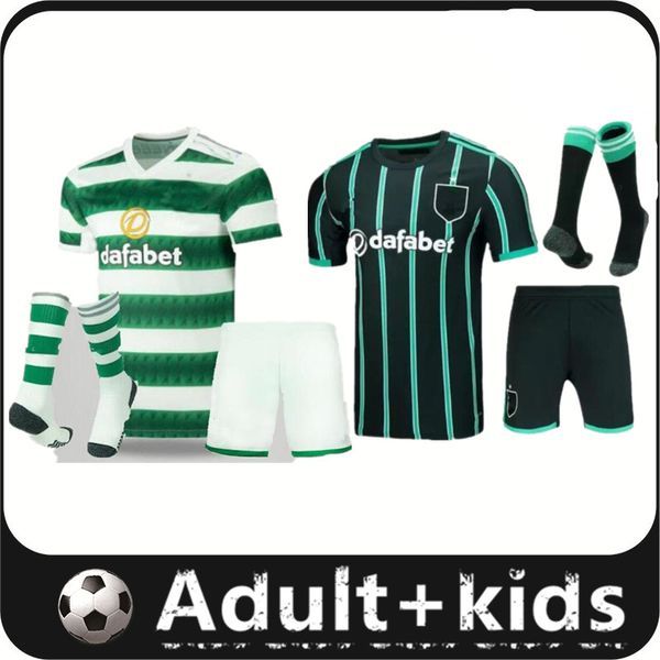 

22 23 celtic fc soccer jersey home away 2022 2023 kyogo abada ajeti giakoumakis daizen carter-vickers forrest turnbull jota football shirt m, Black;yellow