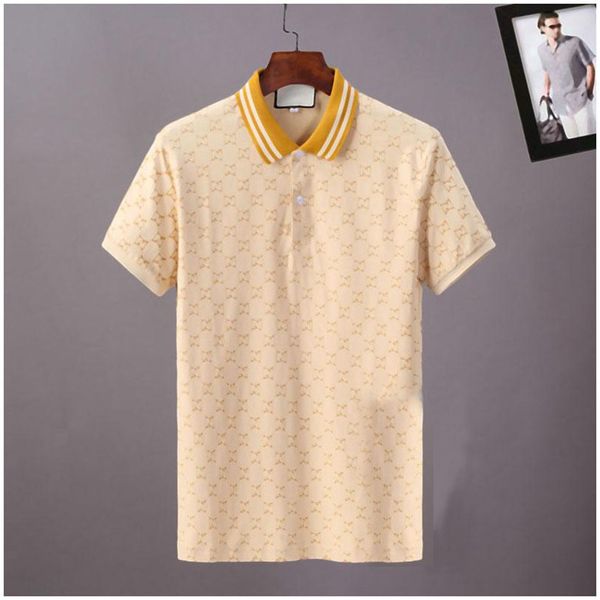 

summer brand clothes luxury designer poloshirts men casual polo fashion snake bee print embroidery t shirt high street mens polos m-3xl whol, White;black