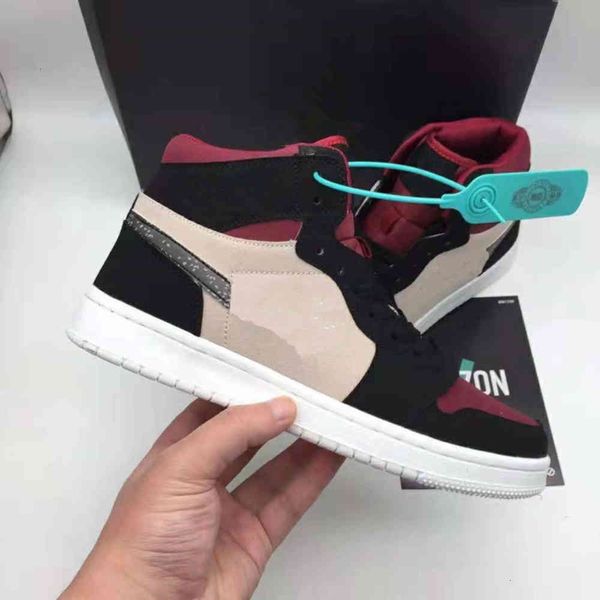 

comfortable jumpman 1s men women basket shoes sneakers fashion high lace-up leather casual flats outdoor zapatos skateboard shoe, Black