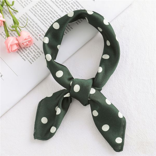 

fashion print silk scarf square small size women shawl ladies satin skinny bags tie band ribbon hair neck kerchief foulard 220704, Blue;gray