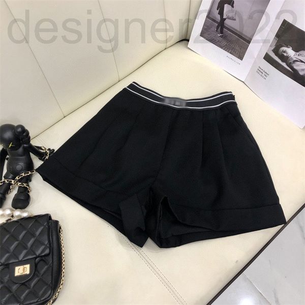 

women's shorts designer sharp goods high-end net red spring and summer ribbon letter waist versatile thin shorts women's style x84, White;black