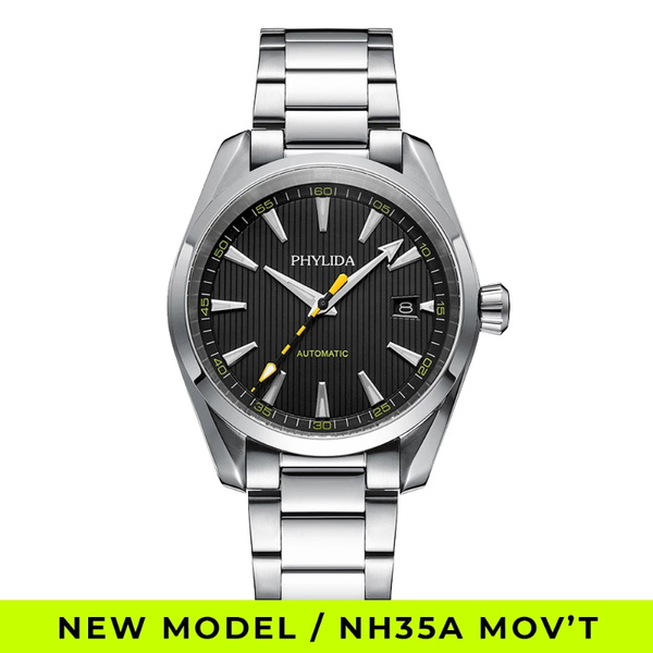 

wristwatches phylida 40mm nh35a men's automatic watch fashion classic mechanical wristwatch stainless steel aqua 15000 gauss, Slivery;brown