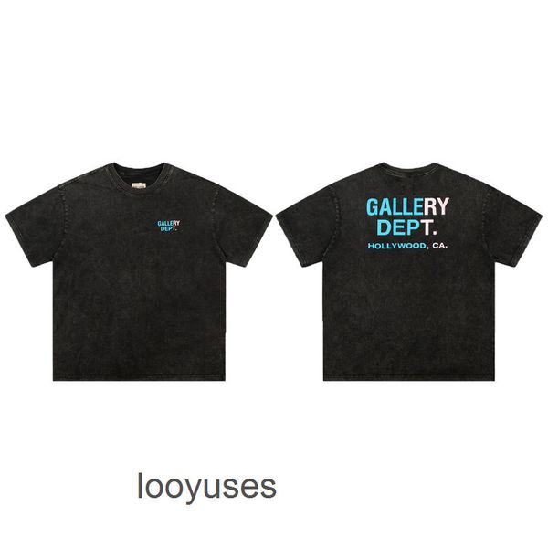 

man tshirt galleryes dept tshirts summer fashion brand high street washing old letter printing short sleeves, White;black