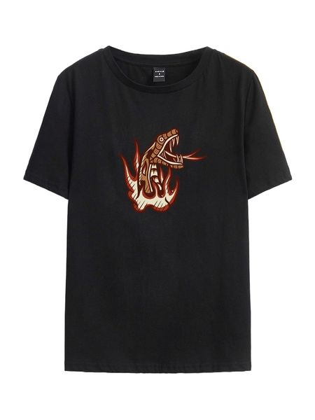 

x fabecco snake & fire print tee p9ol#, White