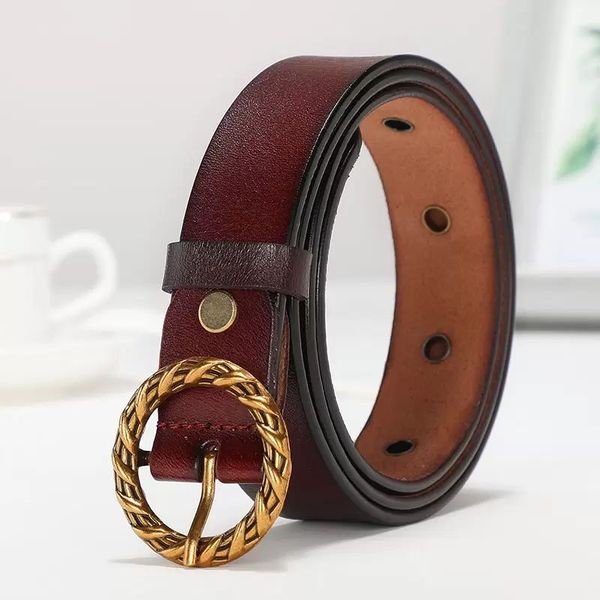 

womens belt mens belts bronze metal buckle sports leisure fashion women waistband delivery width 2.8cm, Black;brown