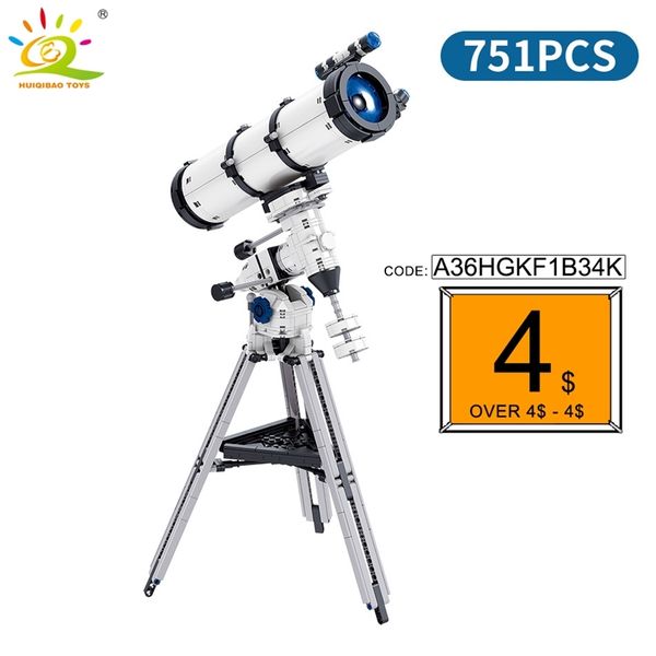 HUIQIBAO 751 pz Simulazione Telescopio Astronomico Mini Blocchi MOC Micro Mattoni Modello Bambini Assemblare Giocattoli per Bambini 220715