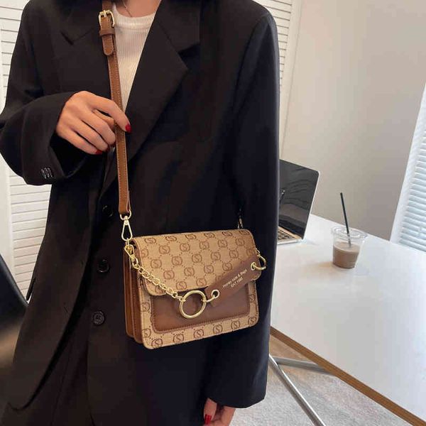 

letter embroidery pu leather shoulder crossbody square bags for women 2022 women's designer small flap handbag female chain bag