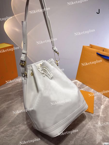 

m20740 petit noe white bucket bag monograms flowers pattern fashionable versatile bag luxury designer women handbag