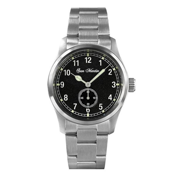 San Martin 37mm Pilot Watch RONDA 6004 Movimento al quarzo Orologio da polso da uomo stile militare semplice stile moda 20 Bar Luminoso Relojes