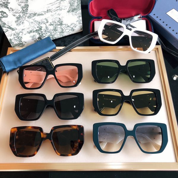 

new designer sunglasses uv400 2022s new 0956s sunglass women's version large shades fashion sun glasses for women, White;black