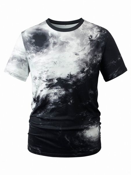 

men tie dye tee e2ds#, White;black