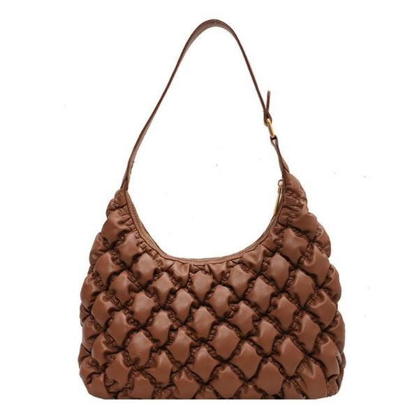 Vintage Designer Soft PU Leather woven shoulder bag for Women - Large Capacity Tote in Chic Brown and Beige