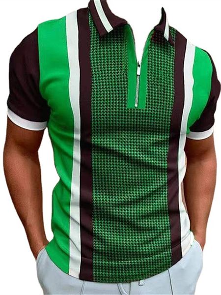 Футболка для гольфа для гольфа в Европе и Америке для мужчин Slim Fit Zipper Designer Polyester Polos Tros ts Pls2