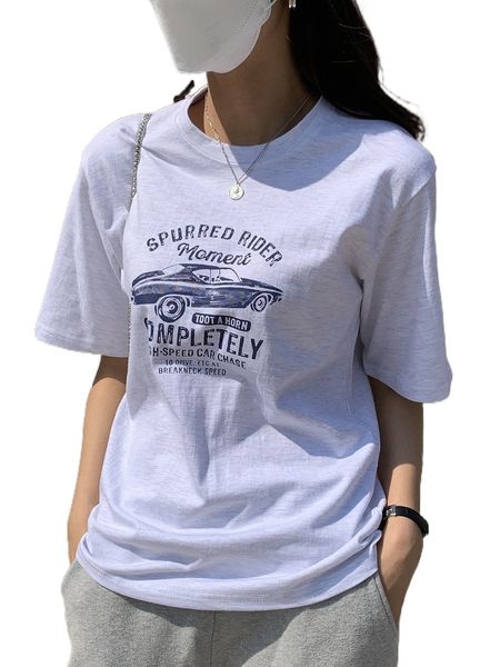 

dazy car and letter graphic tee r2bm#, White