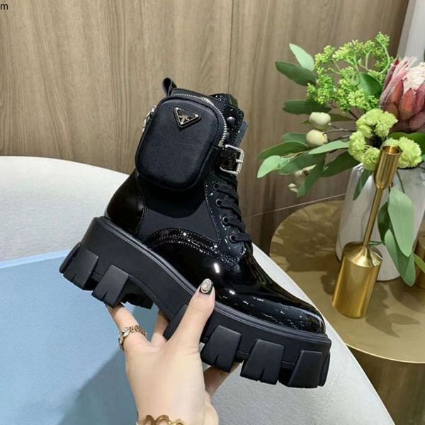 Женские дизайнерские стилисты ROIS Boots Acle Nylon Pocket Black Boot военные боевые бои.