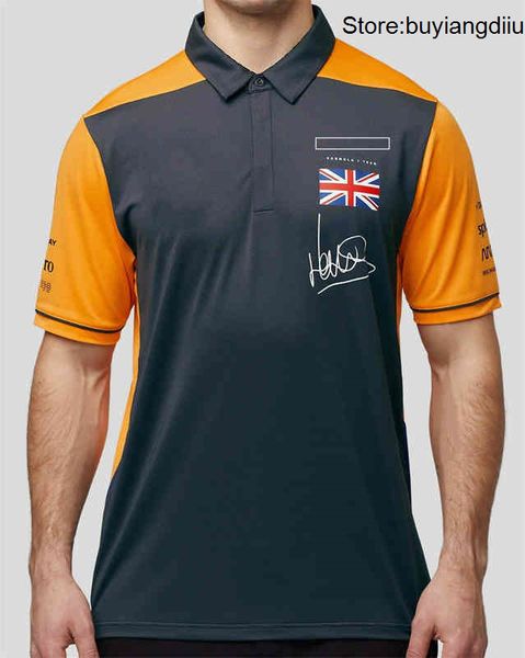

2022 new polo shirts f1 racing suits mclaren norris team uniform sports t-shirts polo shirt men's lapel workwear, White;black