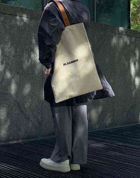 

minority sander canvas tote bag single shoulder bag portable shopping young trendsetter men and women couple simple style