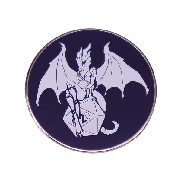 

face dice metal enamel brooch fashion personality dice game dragon badge pin cartoon trendy costume backpack jewelry gift d002, Blue