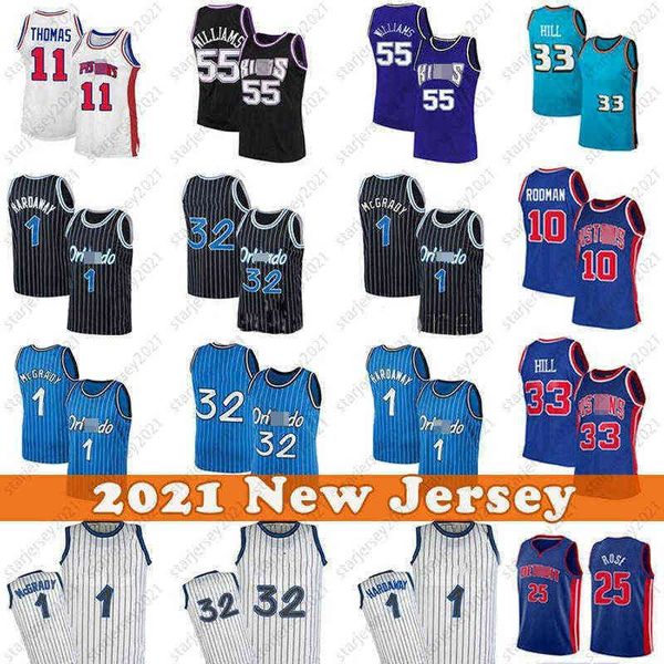 

2021 jason 55 williams retro basketball jersey penny 1 hardaway tracy 1 mcgrady 2021 new jerseys mens adult, Black;red