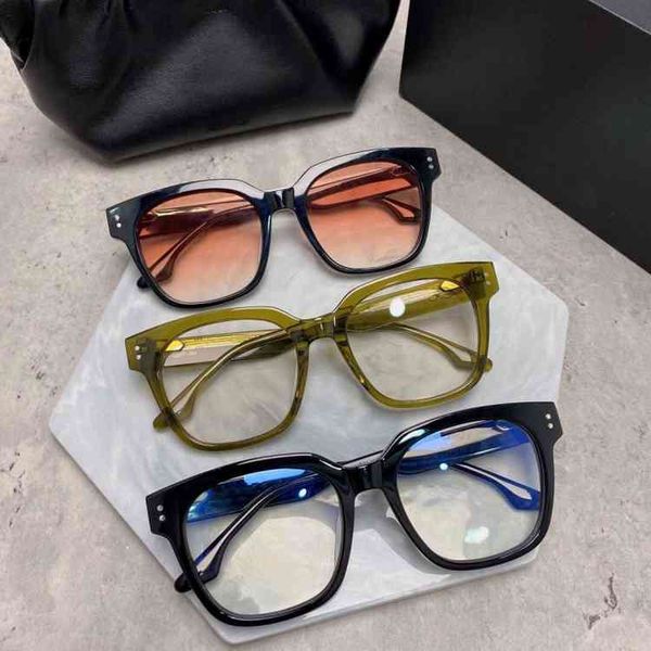 

yu shuxin wang jiaer red star same sunglass korean version plate square round face gradient orange female mens sunglasses designer brands, White;black