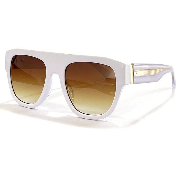 

2022 acetate oval wrap sunglasses men women steampunk gradient glasses designer ornamental pilot eyewear for summer, White;black