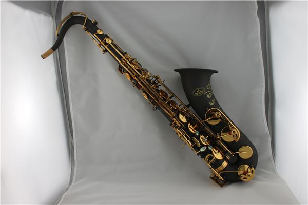 

high grade professional matte black nickel body gold lacquer key tenor saxophone
