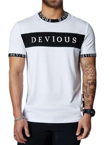 

men color block letter graphic tee o8kb#, White;black