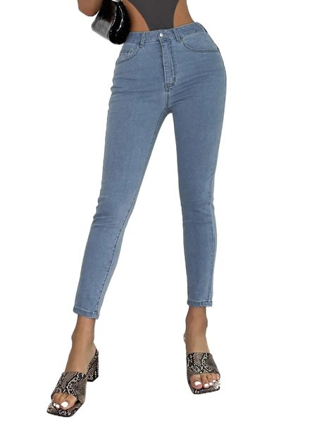 

dazy button front pocket jeans 00ww#, Blue