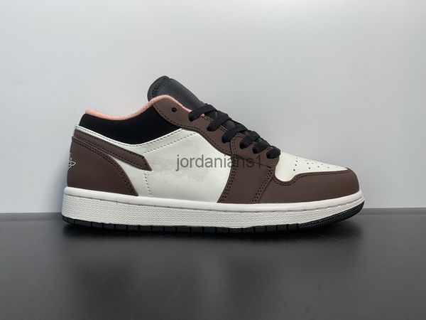 

designer shoes womens basketball jumpman 1s low se mocha brown colorway leather trainers size 36-46 youth 7 stock
