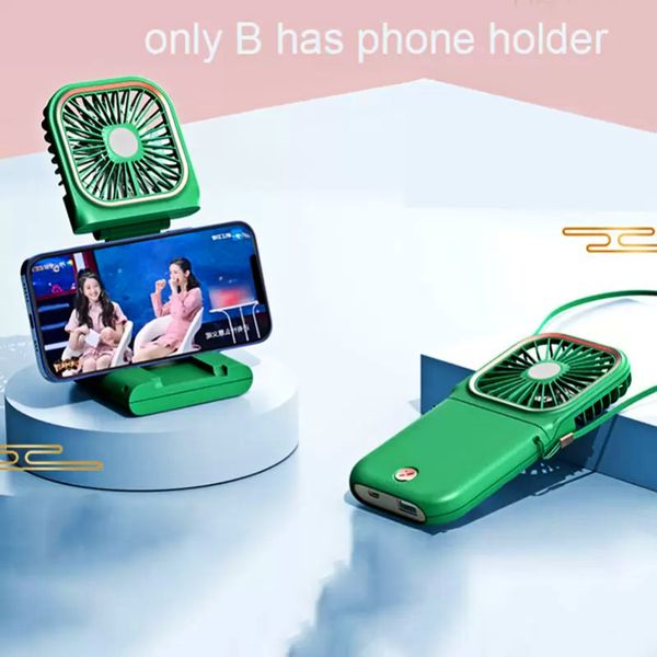 Parti Favor Asılı Boyun Fan Mini El USB Arabirimi Masaüstü Dilsiz Taşınabilir Ultra-ince Ayarlanabilir Katlanır Şarj Edilebilir Eller Ücretsiz 3 Dişliler Fanlar Güç Bankası Soğutma