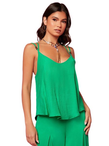 

solid crisscross cami 40tg#, White