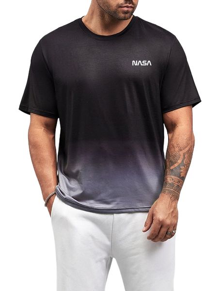 

extended sizes men ombre letter graphic tee n7sn#, White;black