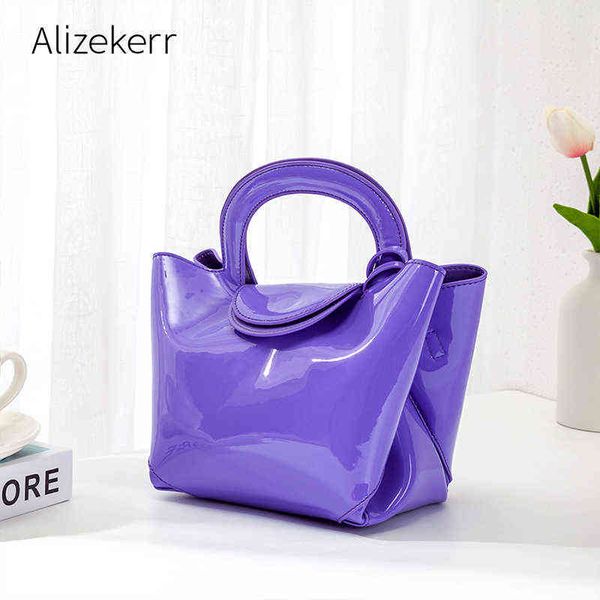 

evening bag synthetic lacquer bucket crossbody 2022 designer korean chic small square three dimensional soft wallet and cute 220622