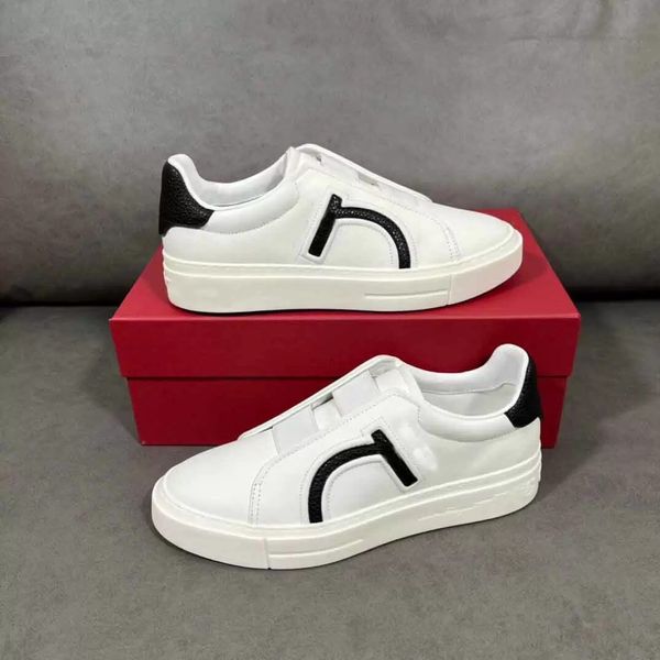 

gancini sneakers shoes men white leather outdoor trainers rubber sole lace-up summer casual outdoor sports comfort skateboard eu38-45, Black