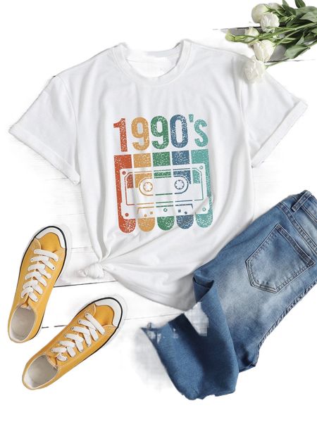 

number & tape print tee h2ml#, White