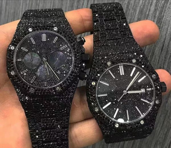 

luxury mens watches 4130 movement watches for men 3255 montre de luxe watch mosang stone moissanite diamond watchs wristwatch mechanical aut, Slivery;brown