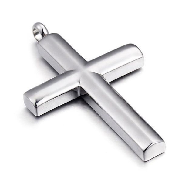 Anhänger Halsketten Christian 316L Edelstahl Silber Farbe Kreuz Kruzifix Design Herren Damen Halskette Kostenlose Seilkette 24