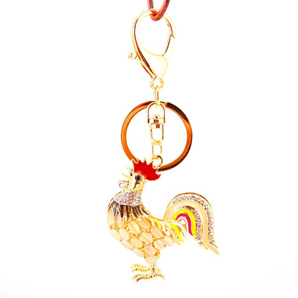 Frango Keychain for Women Purse Charms for Handbags Party Favor Pingente de cristal com anel -chave 1222419