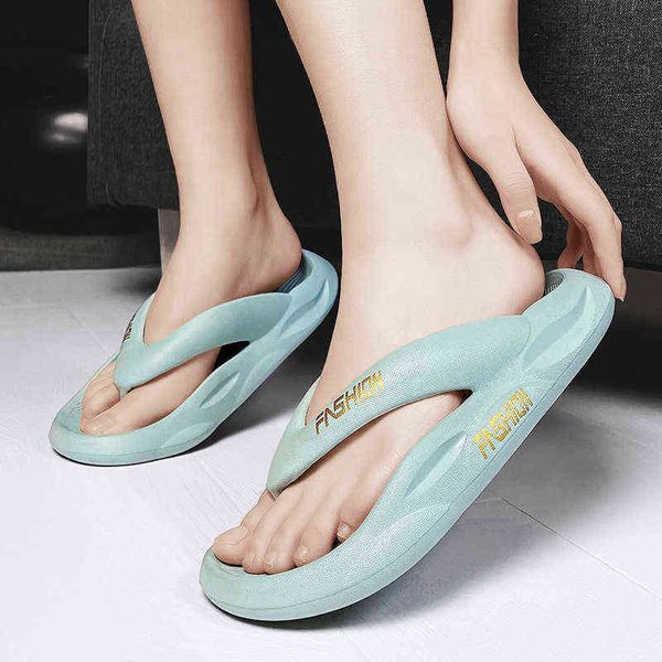 Hausschuhe Flip-Flops Frauen Clip Toe Slides Koreanische Sommer Outdoor Strand Sandalen Freizeit Männer Plattform Schuhe 220729
