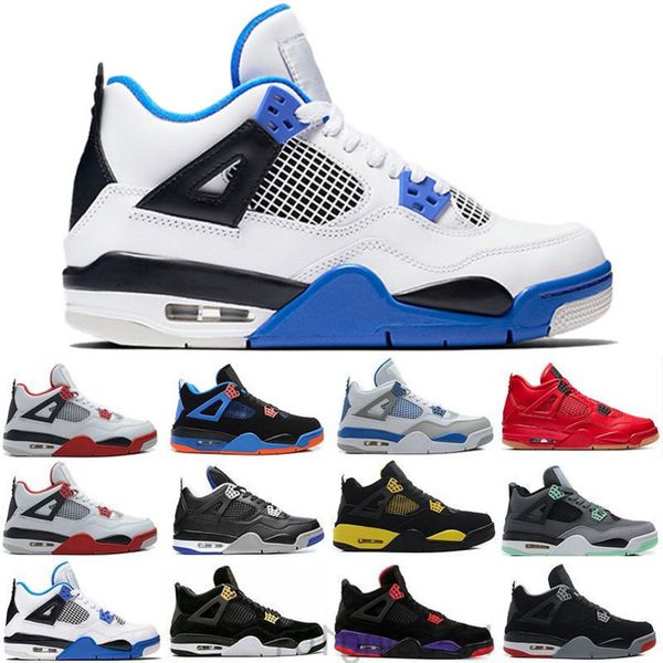 

men 4s basketballs shoes 4 starfish blue neon new fire red pine green royal toe mens sport sneakers trainers size 7-13 tt11