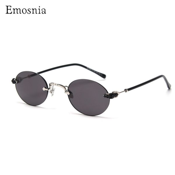 

steampunk rimless sunglasses women small round luxury brand design sun glasses vintage fashion eyeware for men red uv 400 220506, White;black