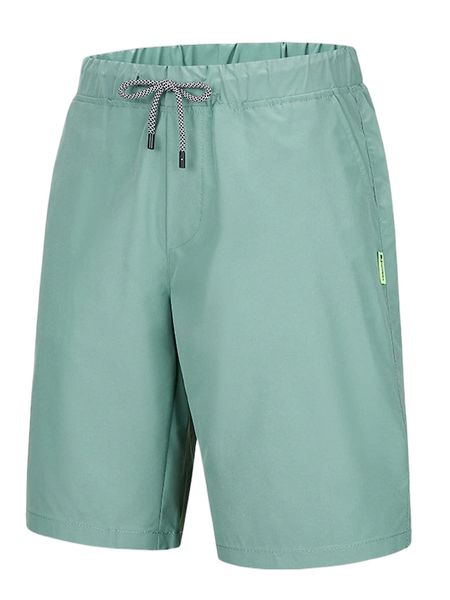

men solid pocket patched drawstring waist shorts 78m6#, White;black