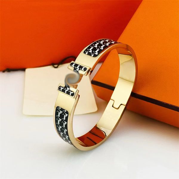 

brand new colorful enamel rose gold 12mm wide couple wedding fashion classic designer bracelets for men and women premium titanium, Golden;silver