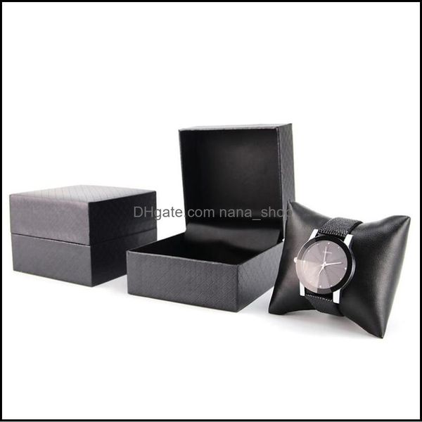 

watch boxes cases accessories watches personalized black leather holder organizer display box bracelet jewelry storage for woman man gift, Black;blue