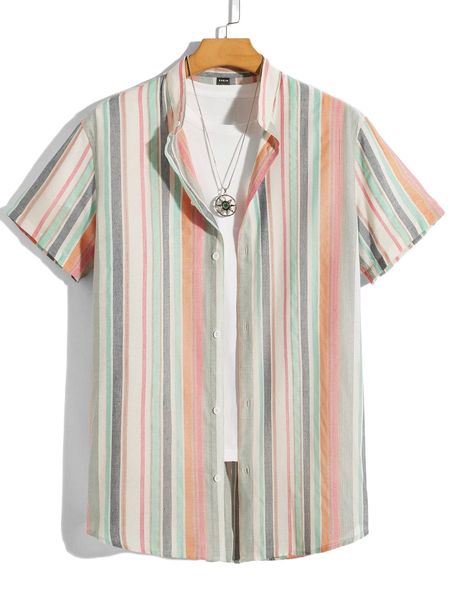 

men block striped shirt without tee i6pi#, White;black