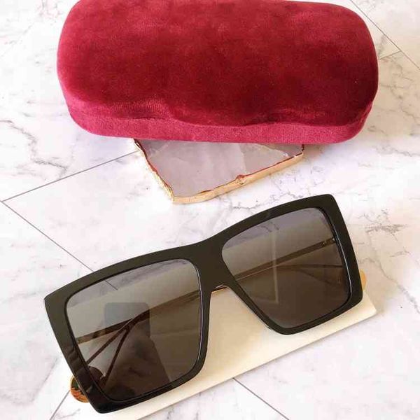 

g golden zhu suo ni same women's plate large box gg0434s2022 brand fashion design trendy sunglasses factory direct sales, White;black