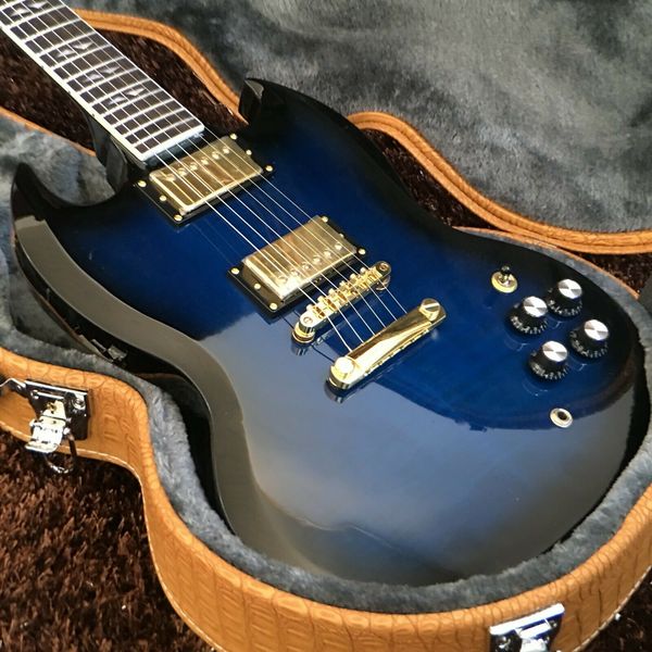

custom factory high-quality standard blue electric guitar
